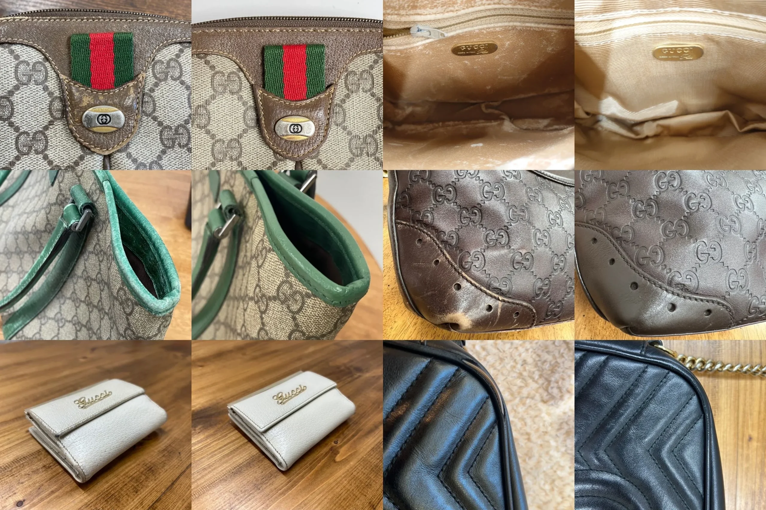 グッチ GUCCI ブランドバッグ ブランドバッグ修理 修理 補色 ブランド製品 革製品 リペア 修復 プロ スレ 内装交換 パイピング 色落ち