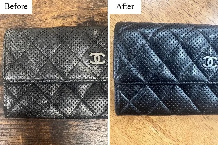 CHANEL シャネル 財布 お財布 ウォレット 長財布 色スレ フルカラーリング 補色 染め直し ビフォーアフター 修理事例 リペアシング リペア職人